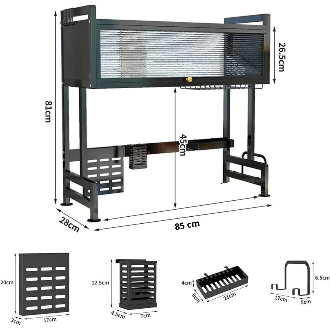 رف تجفيف وتخزين أواني المطبخ (متوفر بحجمين)