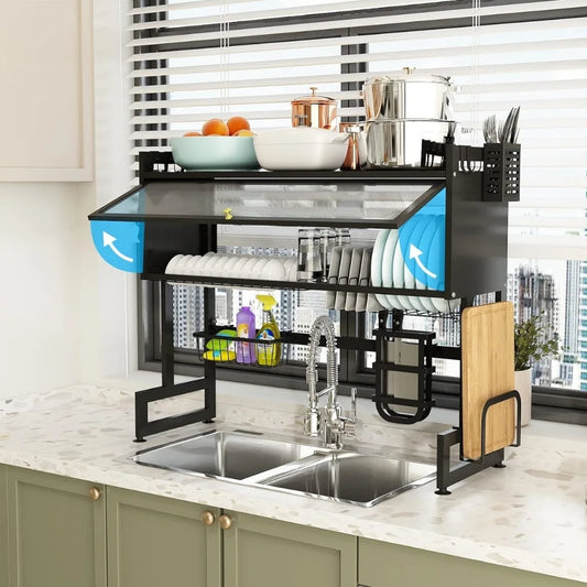 رف تجفيف وتخزين أواني المطبخ (متوفر بحجمين)