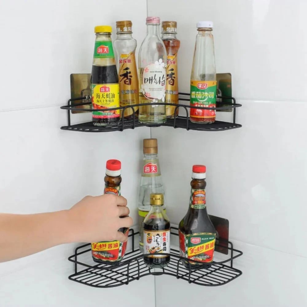 2 Etagères coin en acier inoxydable