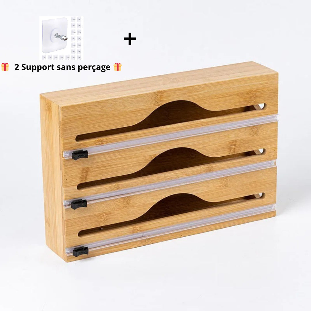 🎁 حامل وموزع ورق المطبخ الخشبي + هدية