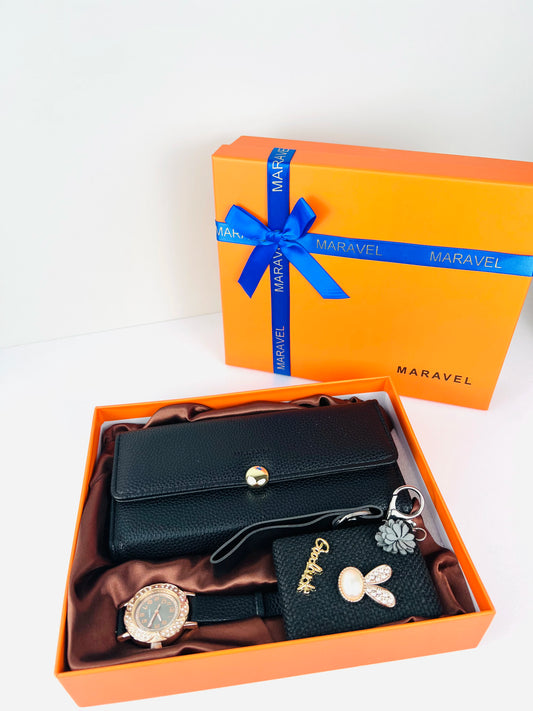 New Coffret 3en1 Femme (Portefeuille-Montre-Miroir) 🎁❤️